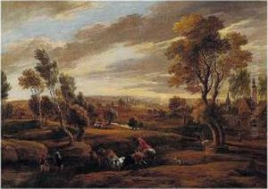 A Landscape With A Drover by Jan Siberechts