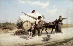 Saltimbanques A La Roulotte by Nicolas Sicard