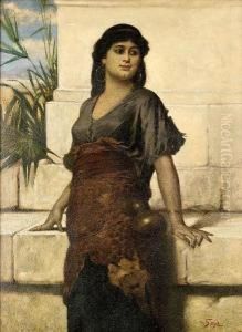 An Oriental Beauty With A Calabash