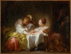 The Prize of a Kiss by Jean-Honore Fragonard