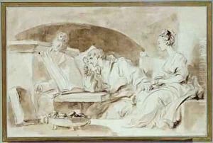 Young Woman consulting a Necromancer by Jean-Honore Fragonard