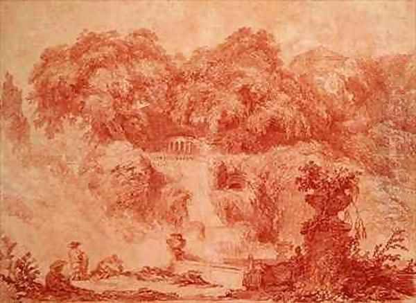 Gardens of the Villa dEste from the foot of the waterfall - view 1