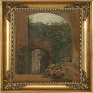 Scenery Froman Italian Village by Hermann Carl Siegumfeldt