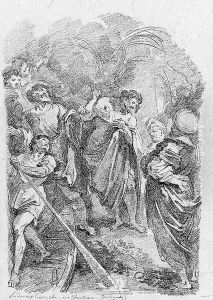 The preaching of Saint John the Baptist, after Ludovico Carracci by Jean-Honore Fragonard