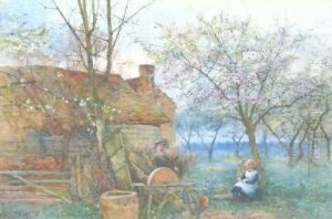 Children In An Orchard by Benjamin D. Sigmund