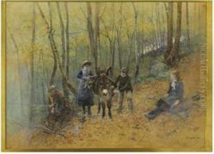 Enfants Ramassant Des Brindilles Enfants Ramassant Des Brindilles