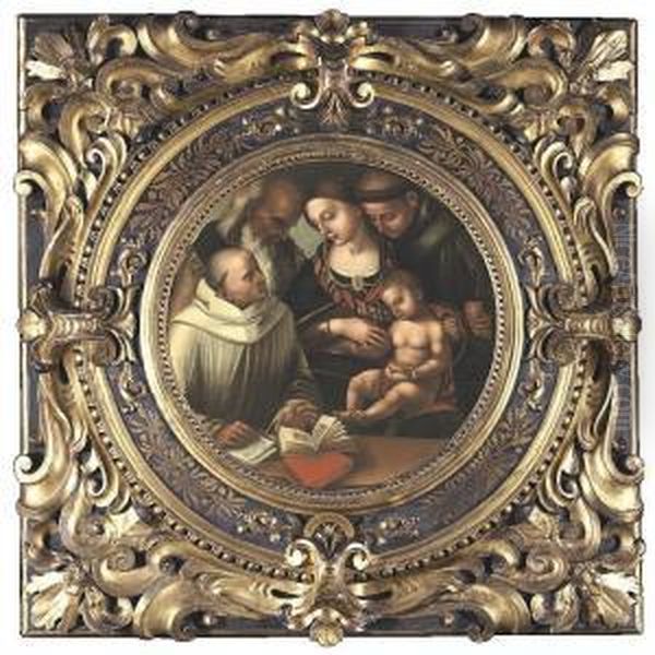 The Madonna And Child With
Saints Bernard(?), Anthony Of Padua And John The Evangelist(?) - view 1
