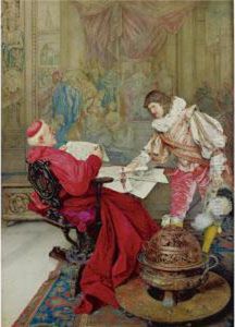 A Musketeer Presenting A Petition For The Pope To The Cardinal Secretary Of State by Guiseppe Signorini