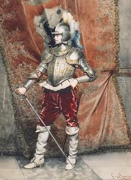 A Cavalier Figure Holding A Sword - view 1