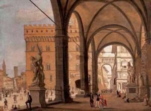 Piazza Signoria by Guiseppe Signorini