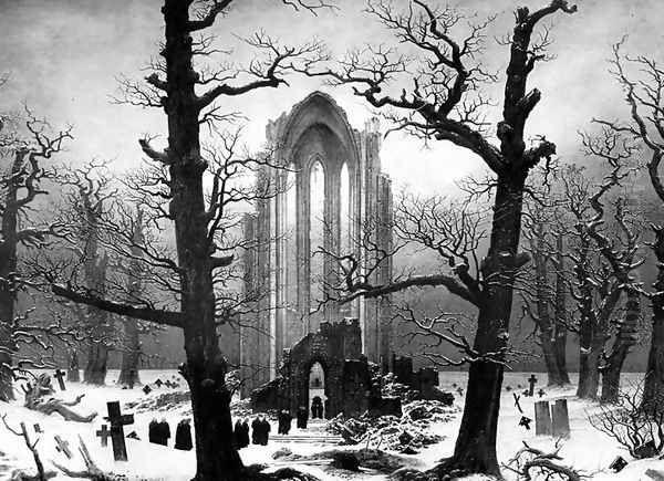 Monastery Graveyard In The Snow - view 1