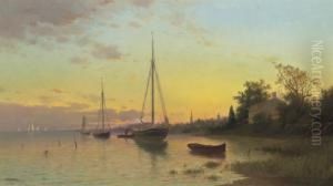 Evening (twilight On The New Jersey Shore) by Francis Augustus Silva