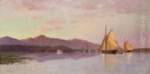 The Hudson River Looking Toward The Catskills by Francis Augustus Silva
