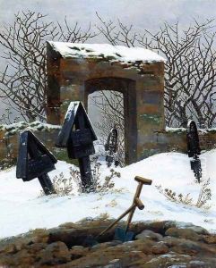 Graveyard under Snow 1826 by Caspar David Friedrich