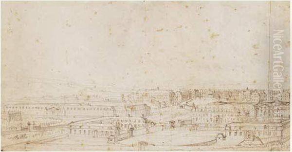 Vue Du Palais De Versailles 
Prise Derriere Les Ecuries Vers 1685 (avant La Construction De La 
Chapelle) - view 1
