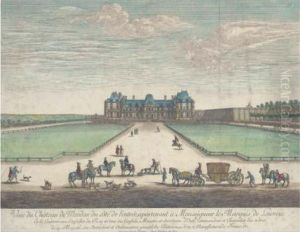 Veue De Chateau De Meudon Du Cate De L'entree by Israel Silvestre