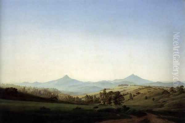 Bohemian Landscape with Mount Milleschauer 1808 - view 1