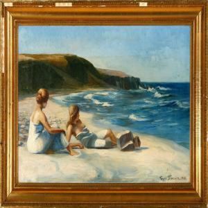 Two Young Girls On A Beach
