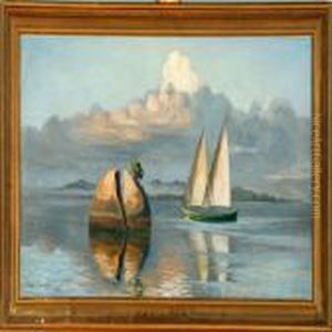 Coastal Scenery On A Calm Autumn Day by Viggo Rasmus Simesen
