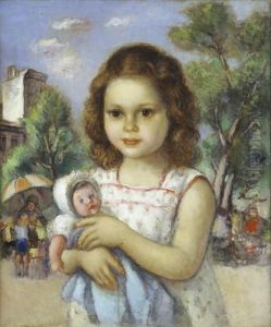 Young Girl With Doll by Simkha Simkhovitch