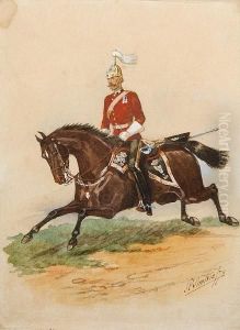 An Officer Of The 4th Royal Irish Dragoon Guards by Richard Simkin