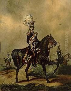 A Mounted 14th King's Light Dragoon In A Landscape