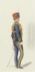 An Officer Of The 7th Hussars by Richard Simkin