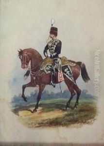 Portrait Study Of An Hussar by Richard Simkin