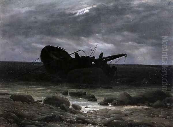 Wreck in the Moonlight c. 1835 - view 1