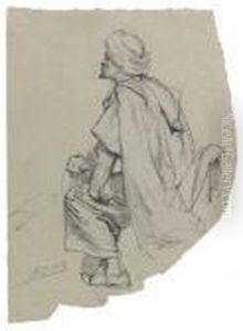 Profile Of A Seated Man With A Turban; And A Companion Drawing