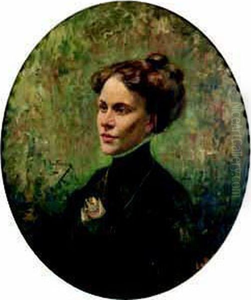 Portrait De Femme A La Rose - view 1