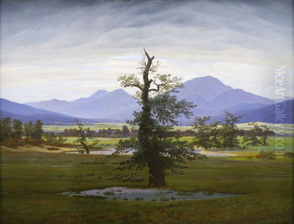 Village Landscape in Morning Light (The Lone Tree) 1822 - view 1