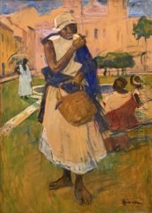 Scene Animee Dans Une Kasbah by Lucien Simon