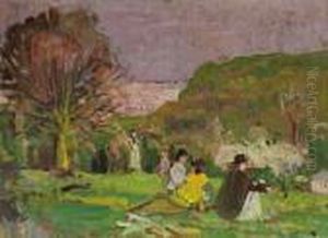 Vue Du Havre, Le Pique-nique A Saint Gatien by Lucien Simon