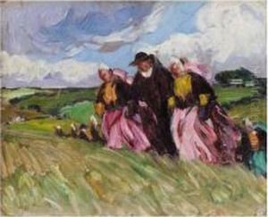 Bretons Aux Costumes De Fete by Lucien Simon