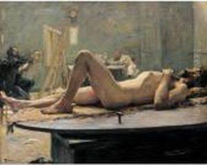 The Artist's Studio by Lucien Simon