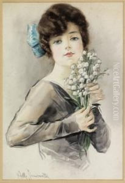 "donna Con Fiori" 1917 - view 1