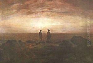Two Men by the Sea at Moonrise by Caspar David Friedrich