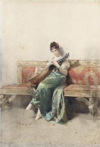La Suonatrice Di Mandolino by Gustavo Simoni