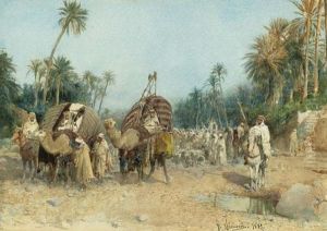 Karawane In Der Oase. 1883.