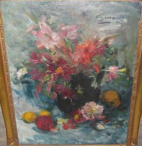 Bloemenstilleven. by Victor Simonin