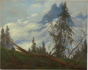 Mountain Peak with Drifting Clouds by Caspar David Friedrich