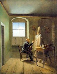 Georg Friedrich Kersting. Friedrich's Studio by Caspar David Friedrich