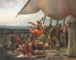 Sighting The Quarry From The Deck Of The Corsair by Niels Simonsen