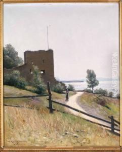 Dam Med Parasoll, Visby by Karl Konrad Simonsson
