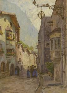 Strasenszene In Rattenberg by Stefan Simony