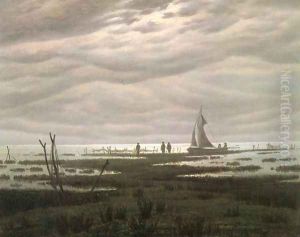 Flat country shank at Greifswalder Bodden by Caspar David Friedrich