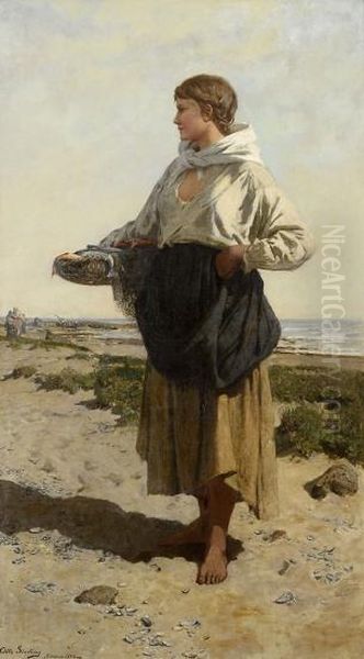 Fiskerjente Pa Strand 1883 1883 - view 1
