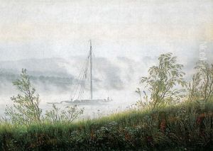 Ship on the River Elbe in the Early Morning Mist by Caspar David Friedrich
