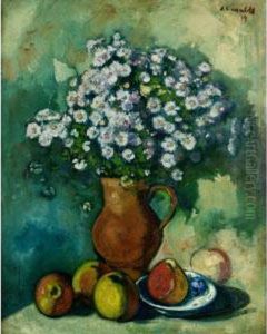 Still Life With Flowers And Fruits by Nicolas Sinezouboff